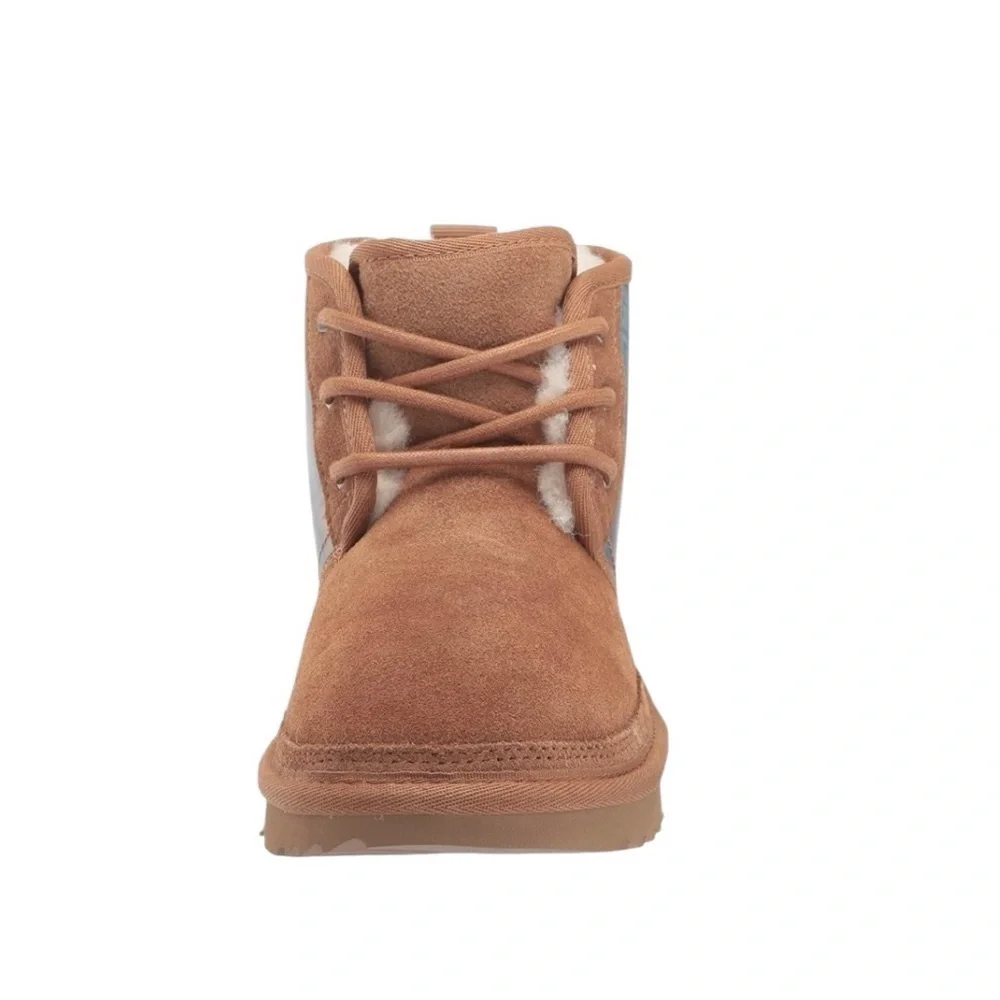 NEW UGG Neumel Chromatic Shoes Chestnut Big Kids Sz 4 Iridescent Chukka Rainbow